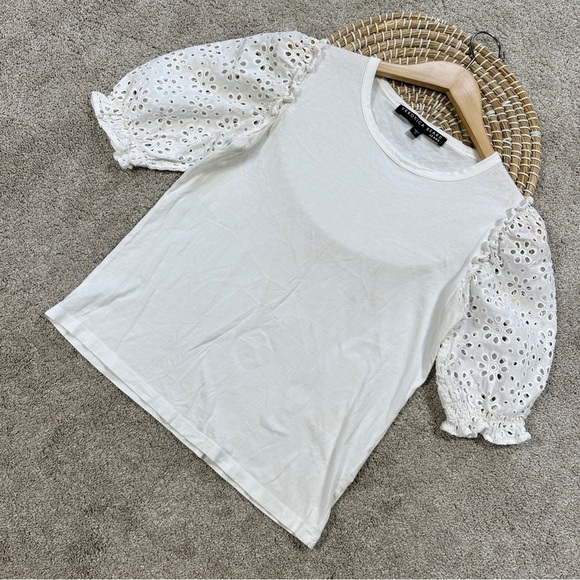 Veronica Beard Tops - Veronica Beard Jeans Women’s Eyelet Puff Sleeve Top Boho in White Size XS